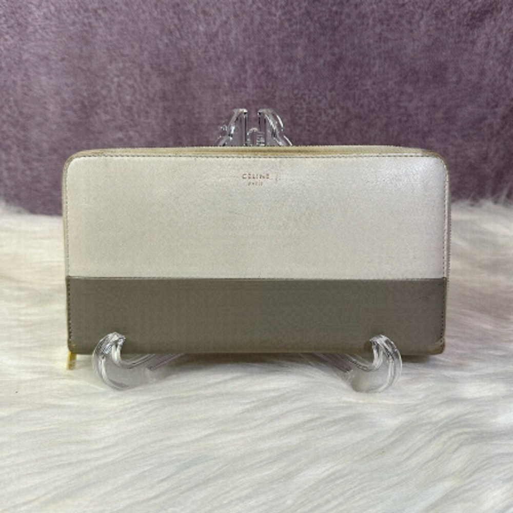 CELINE continental zip leather wallet
